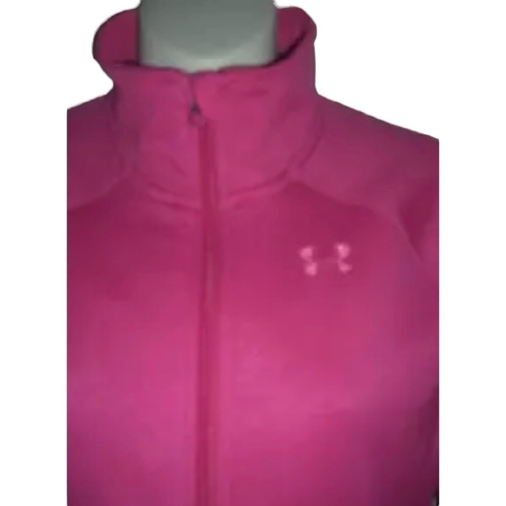 Under Armour Jacket Cold Gear Bright Pink Splatter Barbie Workout Athleisure Gym - Picture 7 of 14